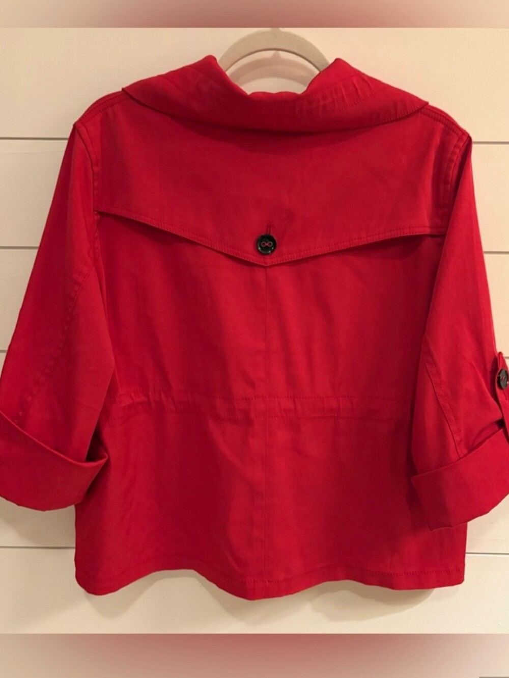 Ruby Rd. Vibrant Red Lightweight Utility Jacket. Size 16P - Picture 2 of 7